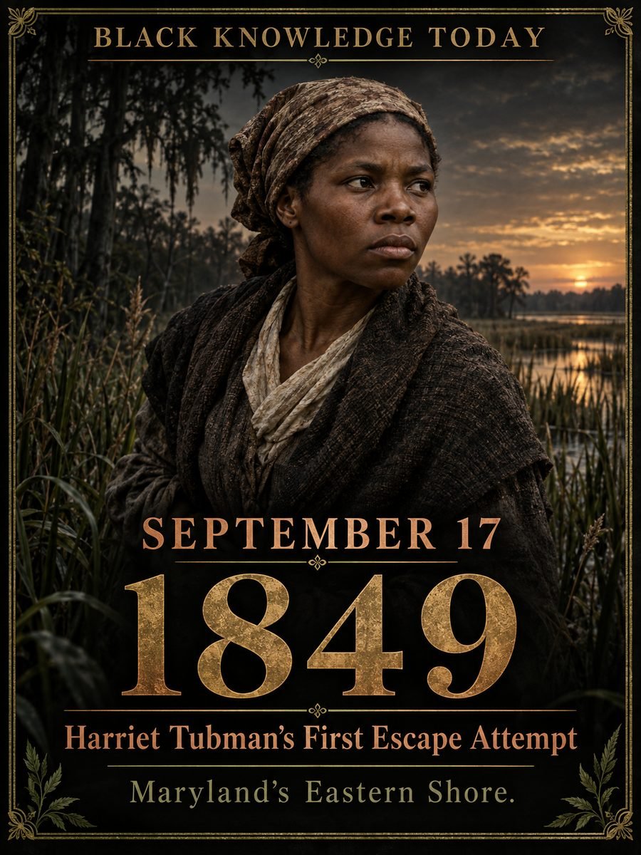 1849 — Harriet Tubman escapes from slavery
