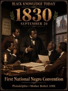 1830 — The first National Negro Convention gathers in Philadelphia