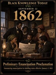 1862 — Lincoln issues the preliminary Emancipation Proclamation