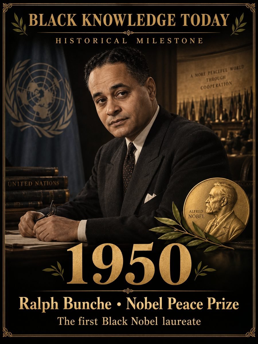 1950 — Ralph Bunche is awarded the Nobel Peace Prize