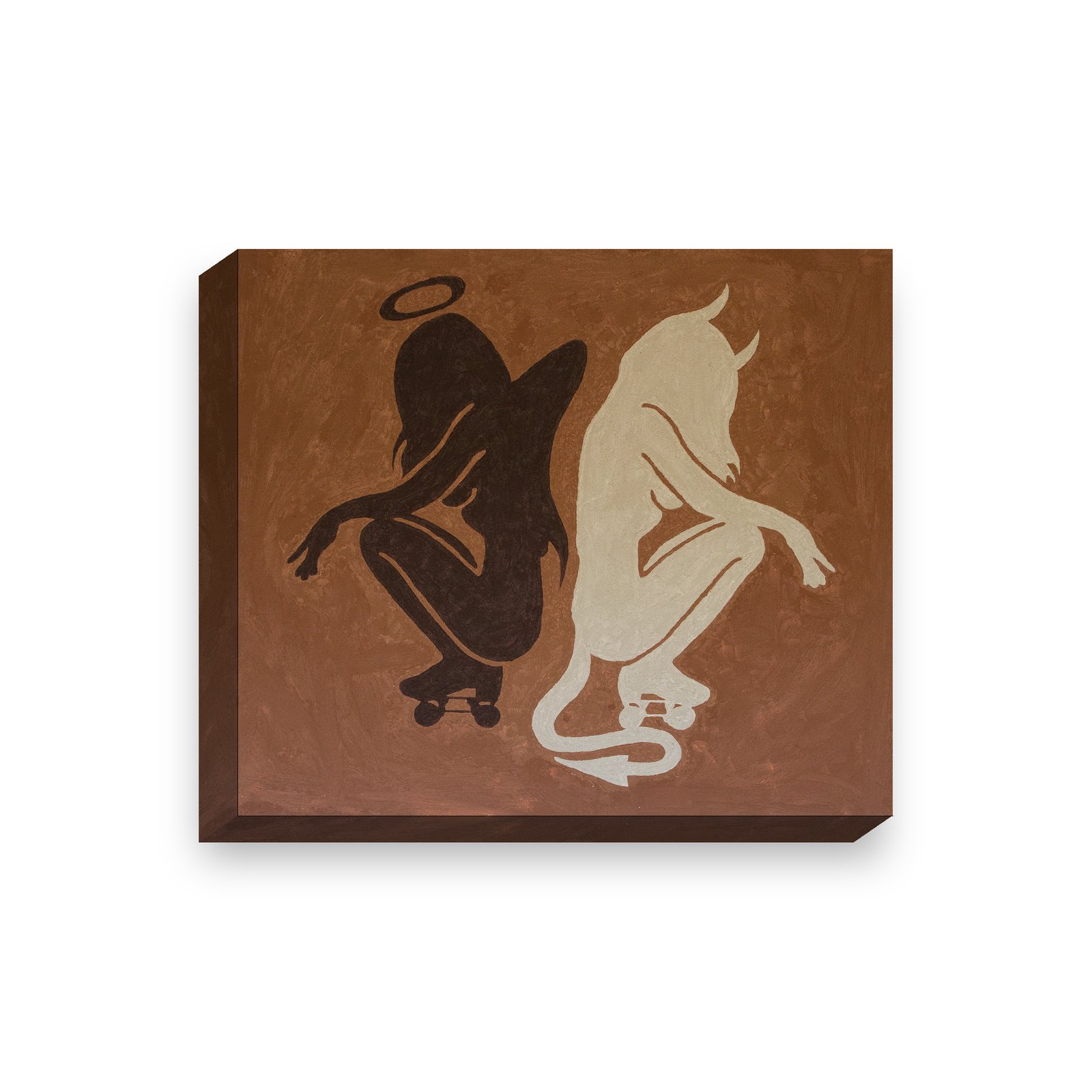 Shadow of Evil — stretched canvas print, 38mm bar with mirror-wrapped edges