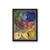 Wheels — framed canvas print in a black float frame