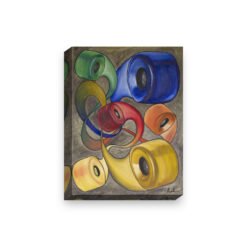 Wheels — stretched canvas print, 38mm bar with mirror-wrapped edges