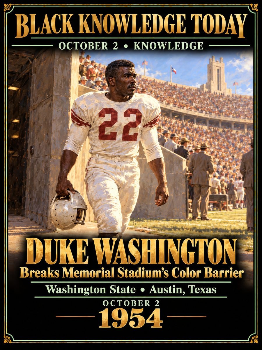 1954 — Duke Washington became the first Black player to play and score at Texas's Memorial Stadium