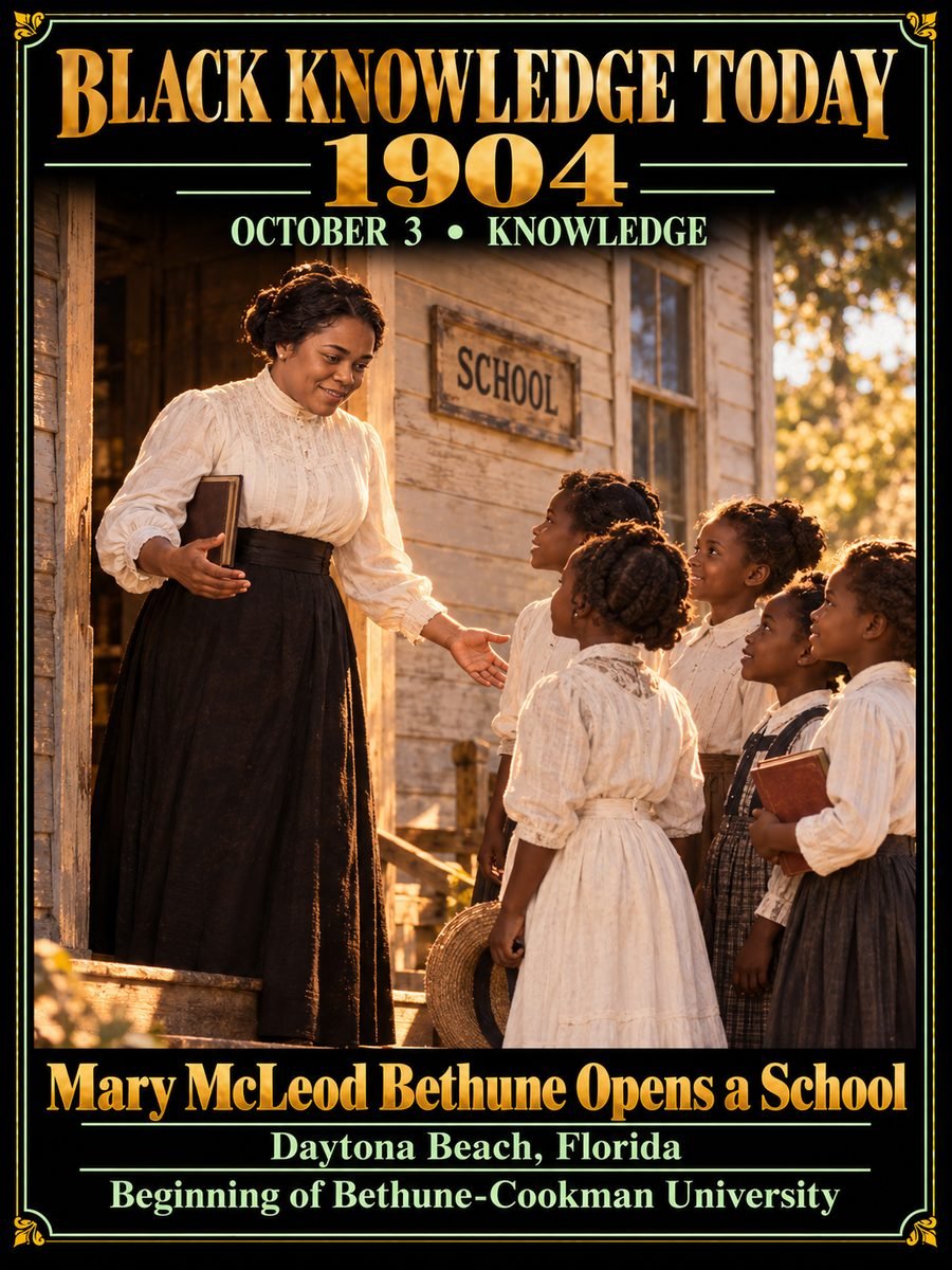 1904 — Mary McLeod Bethune opened her school for Black girls in Daytona Beach