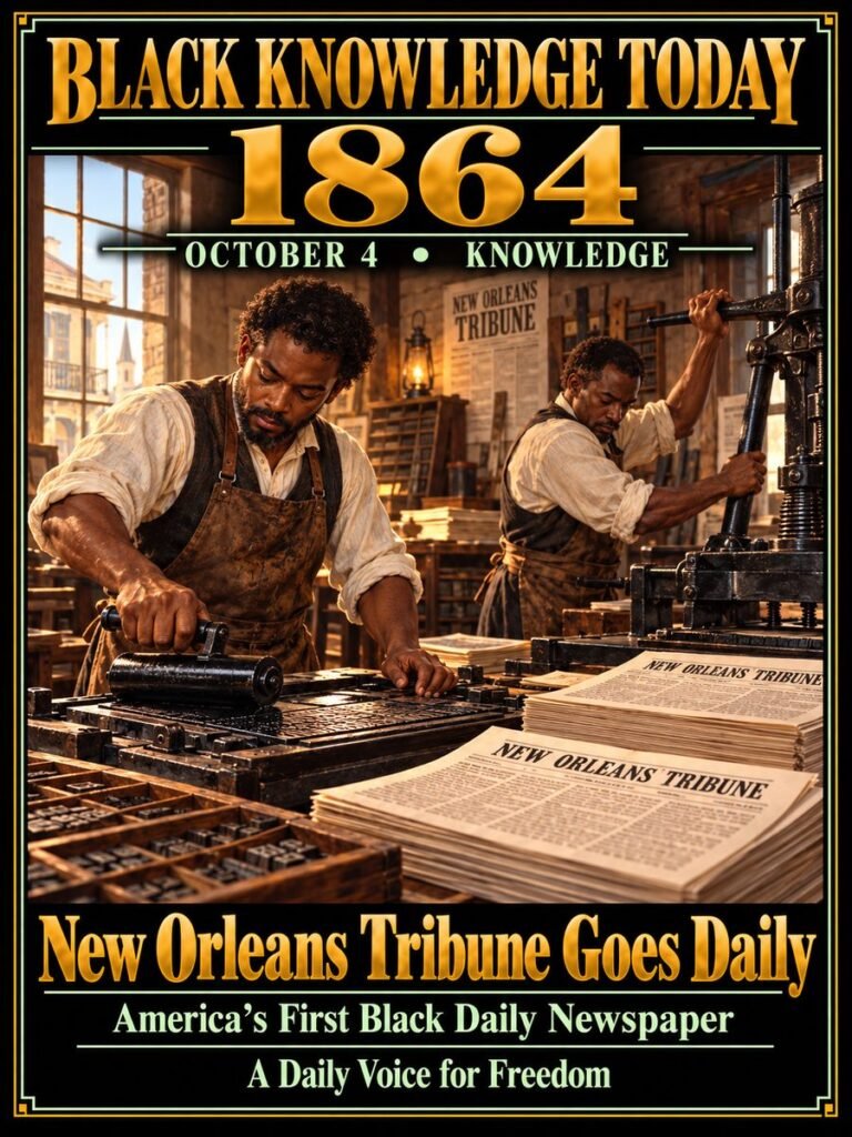 1864 — The New Orleans Tribune became the nation’s first Black daily newspaper