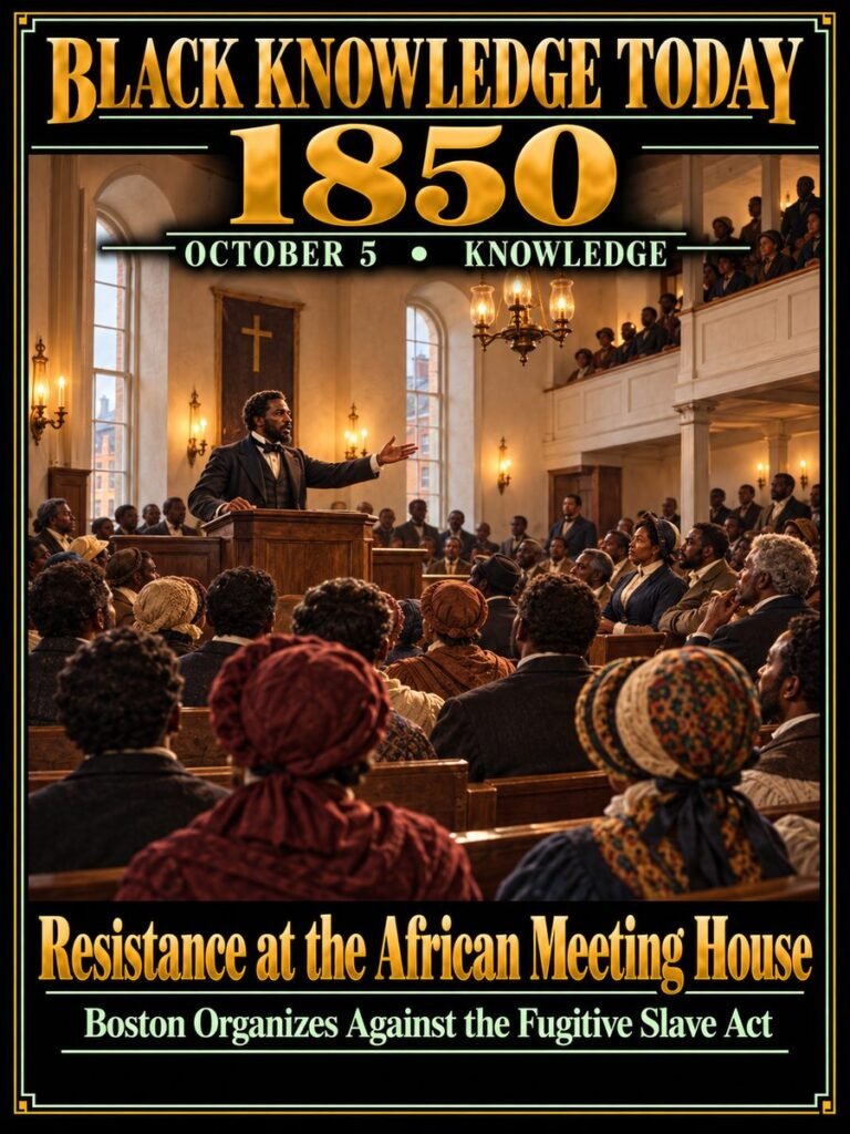 1850 — Black Bostonians organized resistance to the Fugitive Slave Act