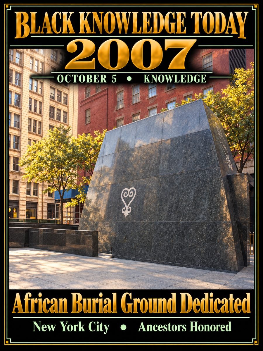 2007 — African Burial Ground National Monument was dedicated