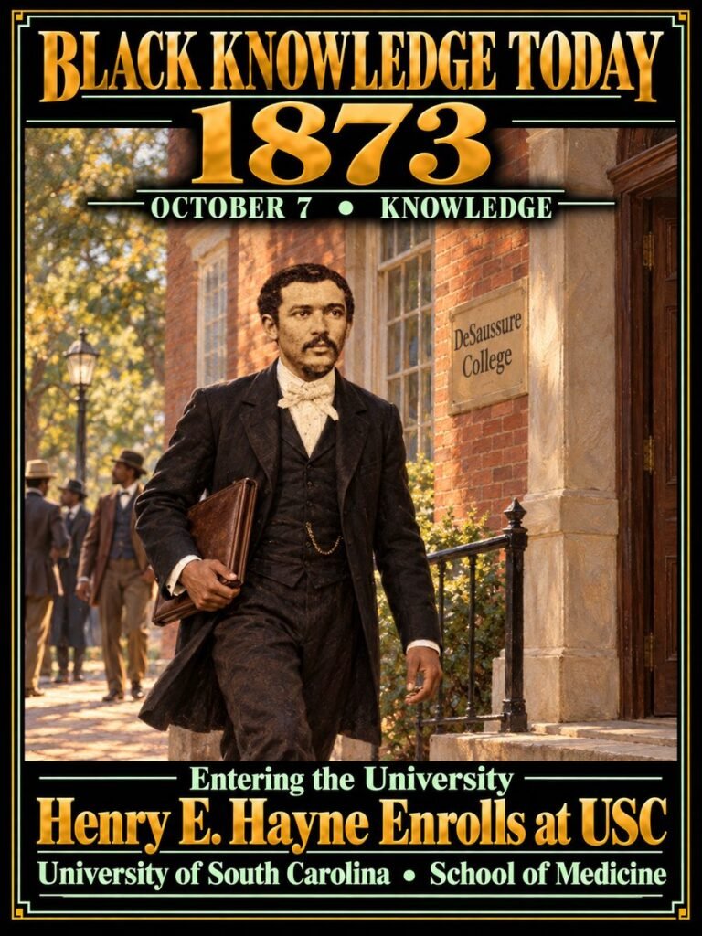 1873 — Henry E. Hayne became the first Black student at the University of South