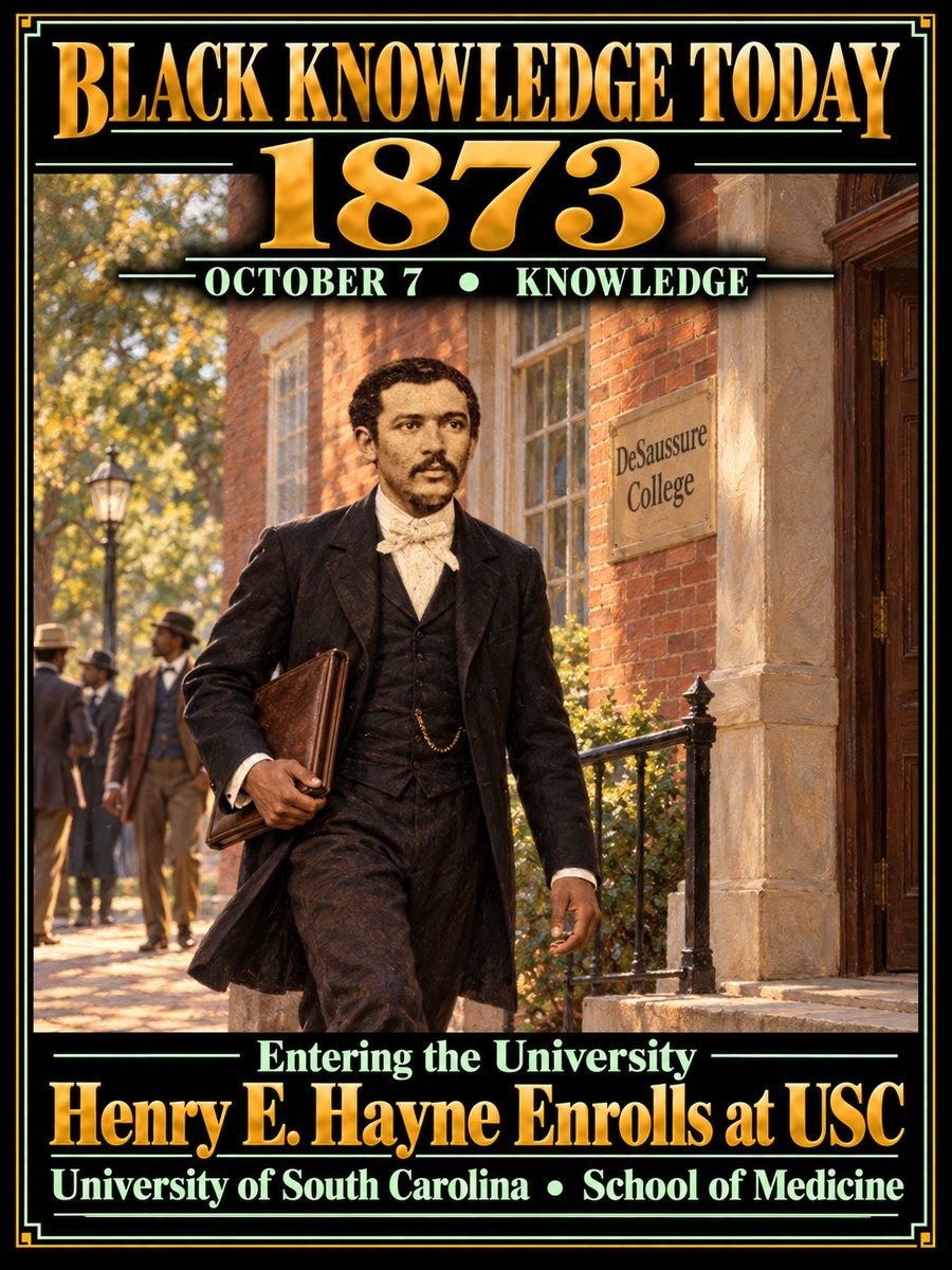 1873 — Henry E. Hayne became the first Black student at the University of South Carolina