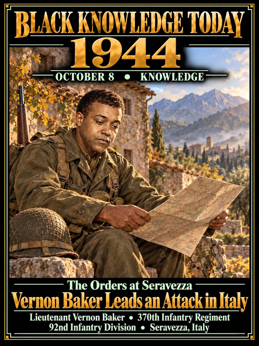1944 — Vernon Baker led an attack on a German-held house at Seravezza, Italy