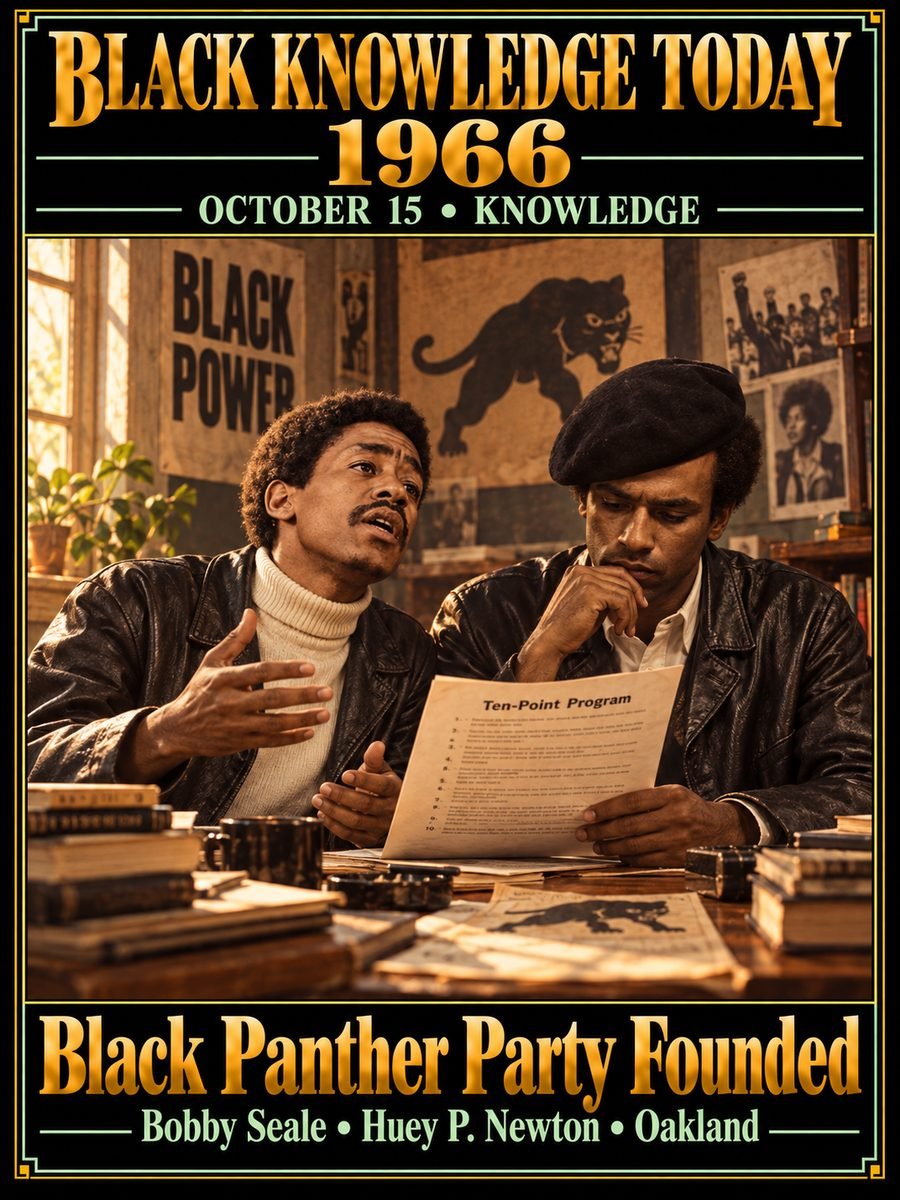 1966 — Huey P. Newton and Bobby Seale founded the Black Panther Party in Oakland