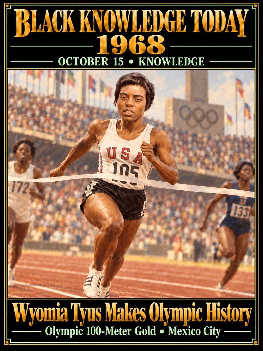 1968 — Wyomia Tyus became the first person to win back-to-back Olympic 100-meter titles