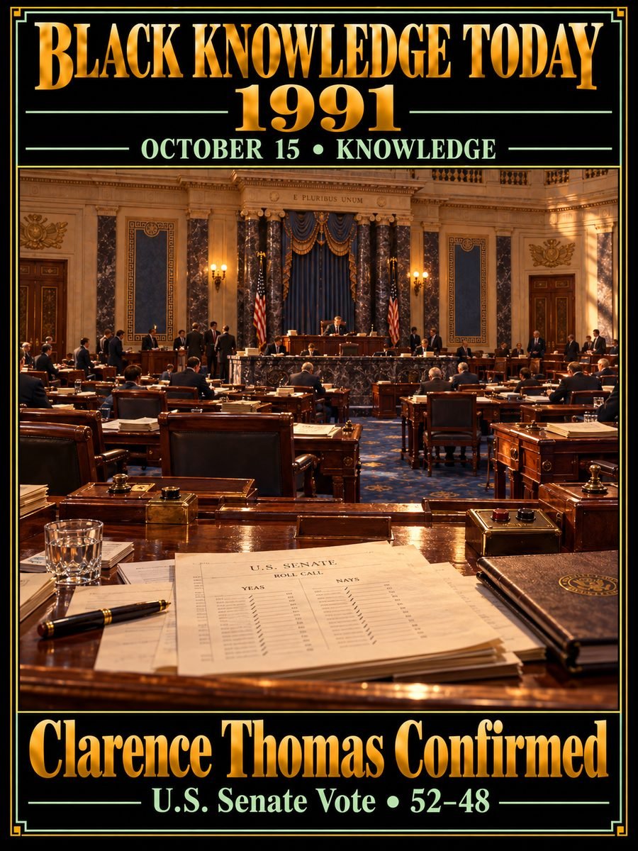 1991 — The Senate confirmed Clarence Thomas to the Supreme Court