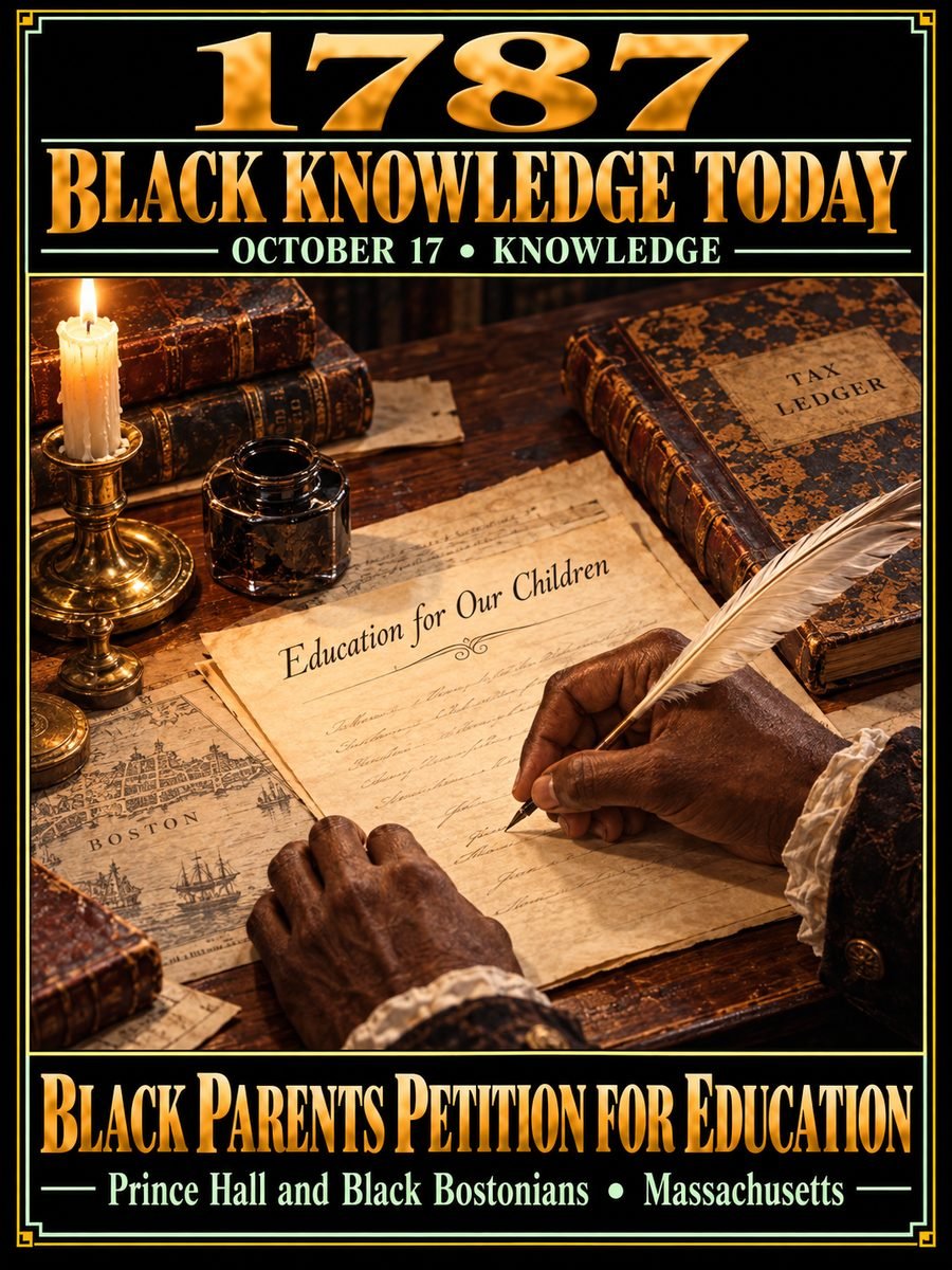 1787 — Prince Hall petitioned Massachusetts for equal education