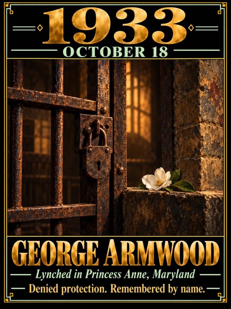 1933 — A white mob lynched George Armwood in Princess Anne, Maryland