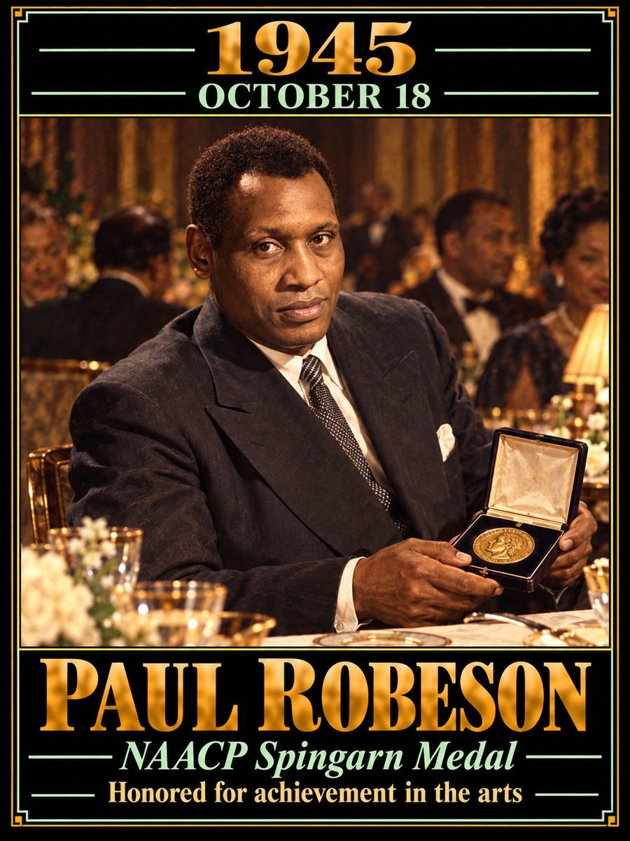 1945 — The NAACP presented the Spingarn Medal to Paul Robeson