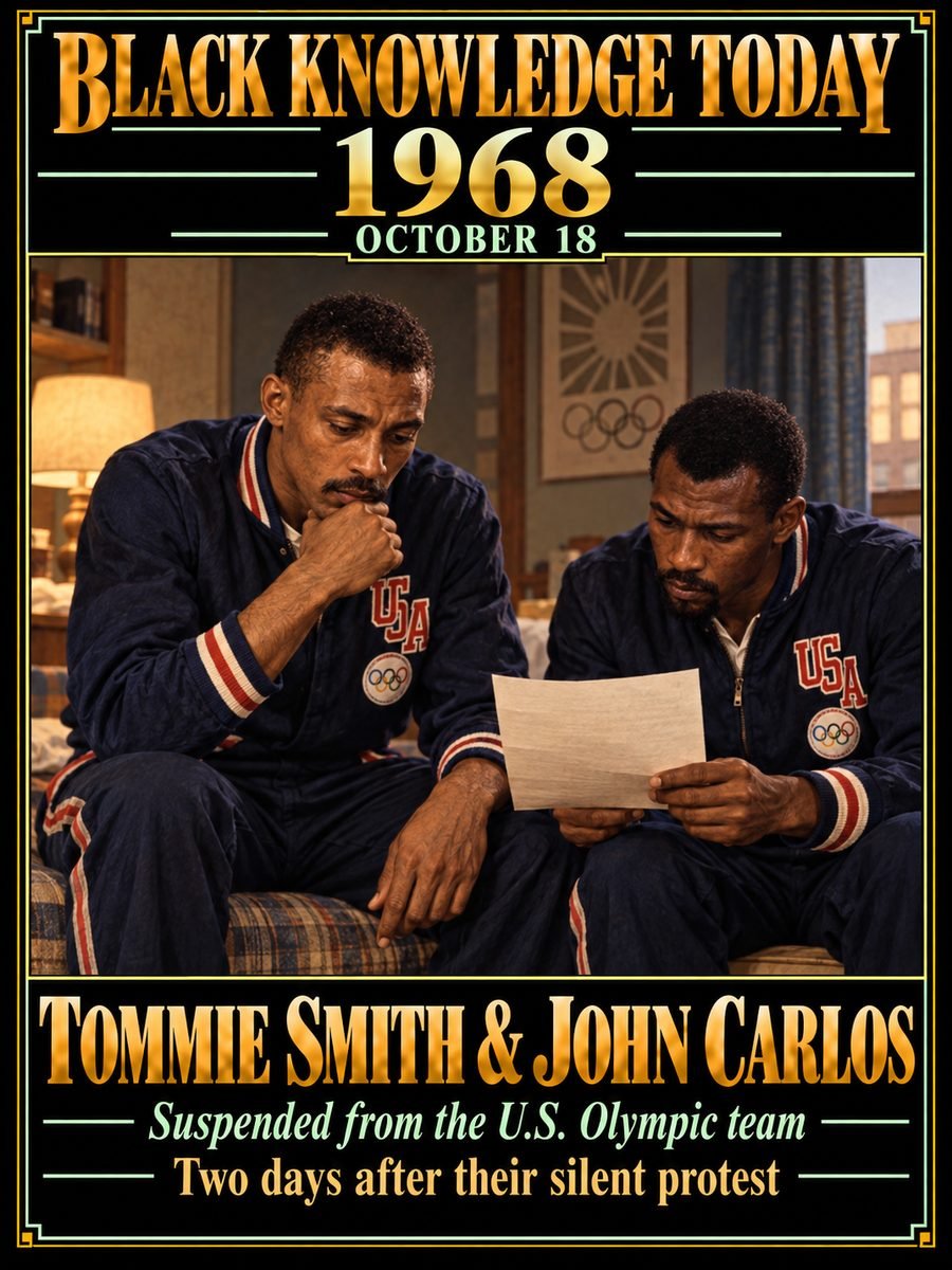 1968 — The U.S. Olympic Committee suspended Tommie Smith and John Carlos