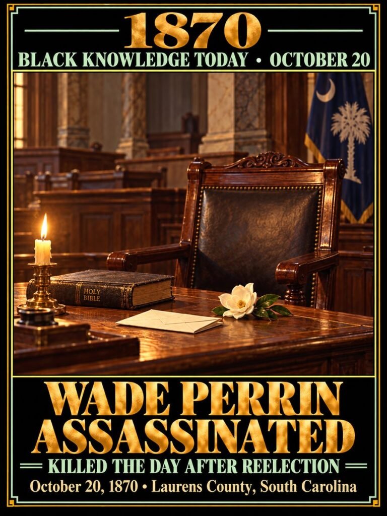 1870 — South Carolina Representative Wade Perrin was assassinated a day after hi