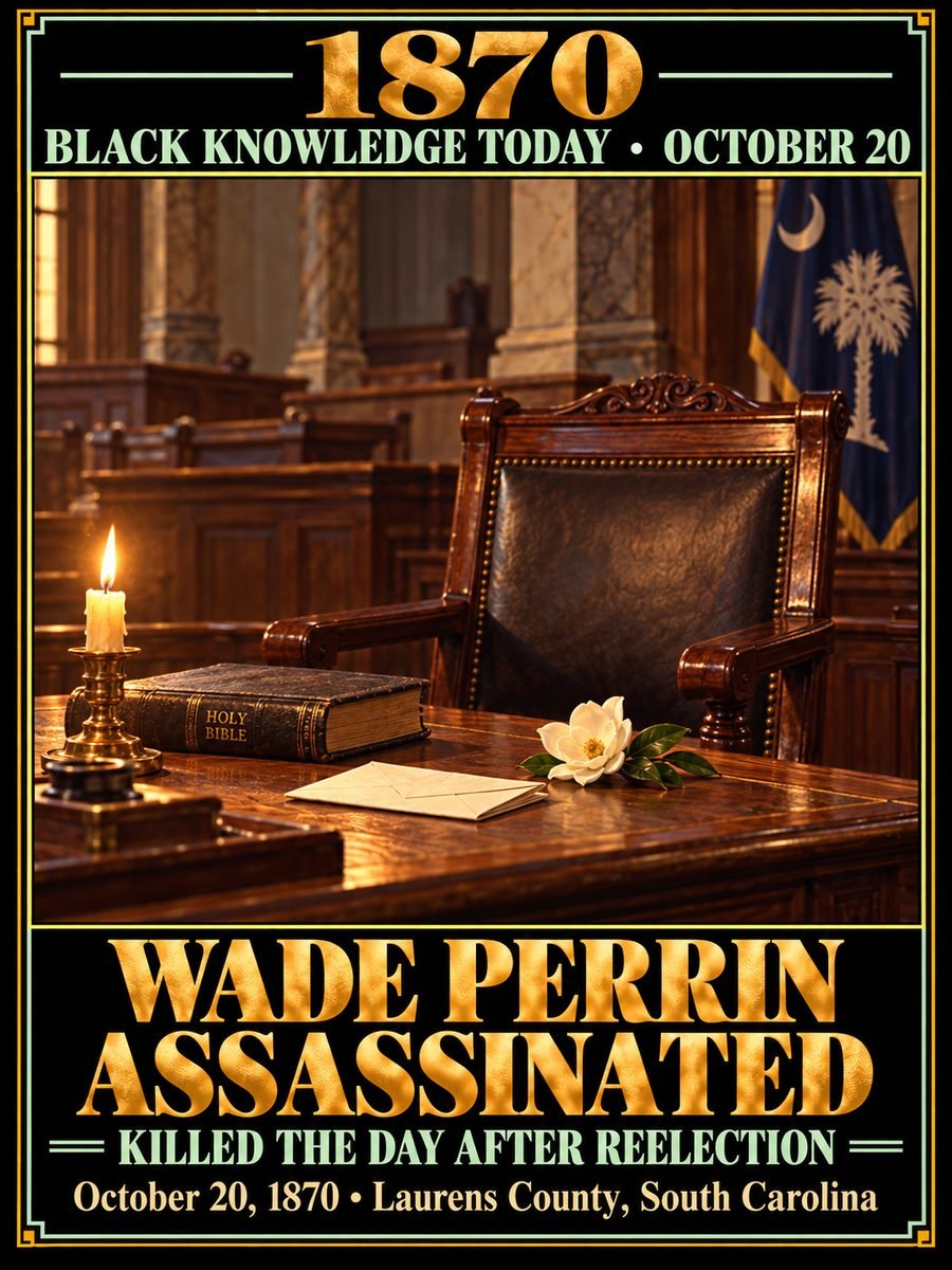 1870 — South Carolina Representative Wade Perrin was assassinated a day after his reelection