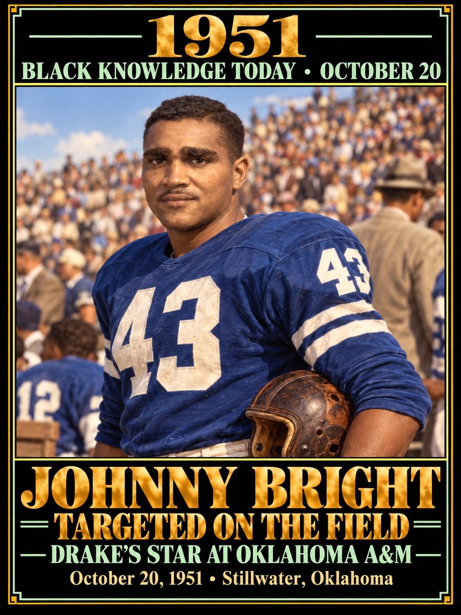1951 — Drake University player Johnny Bright was injured in a racially motivated on-field assault