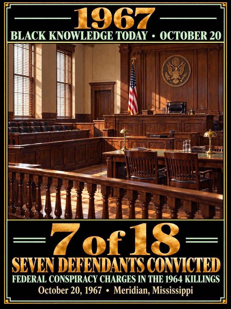 1967 — A federal jury convicted seven men in the 1964 killings of three civil rights workers