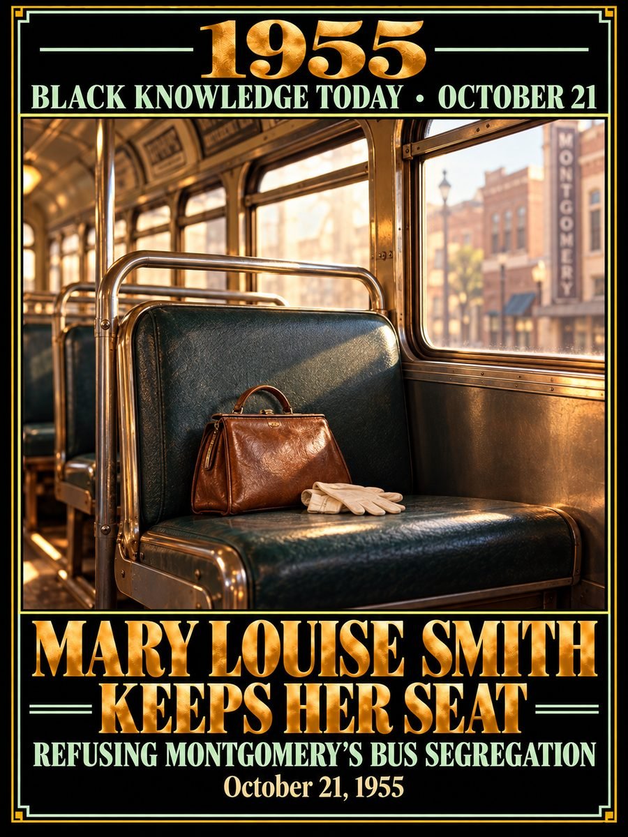 1955 — Mary Louise Smith was arrested for refusing to give up her bus seat in Montgomery