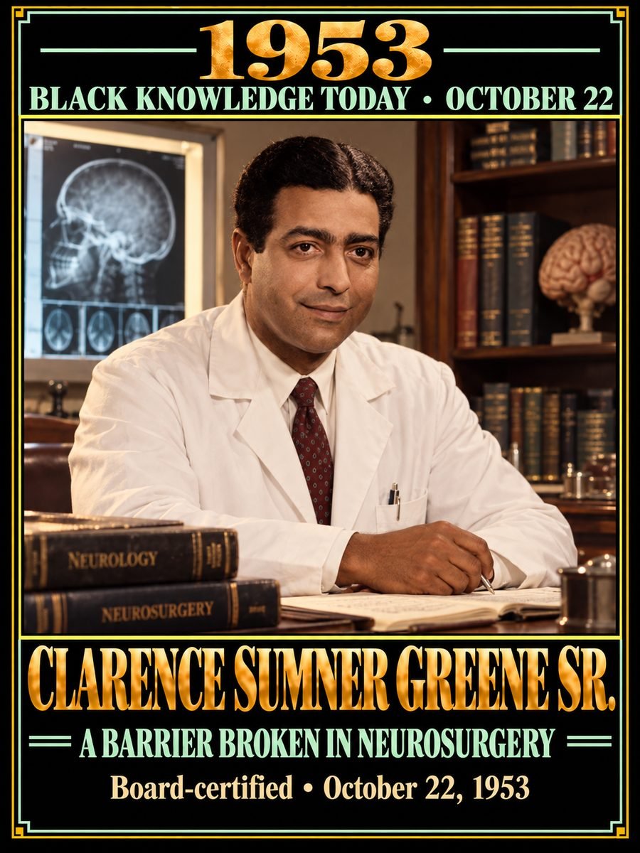 1953 — Clarence Sumner Greene became the first board-certified Black neurosurgeon