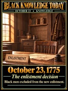 1775 — A conference with Washington agreed to reject Black men from the new Cont