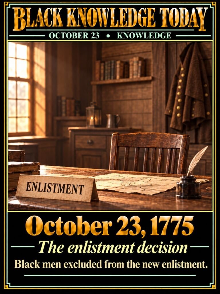 1775 — A conference with Washington agreed to reject Black men from the new Cont