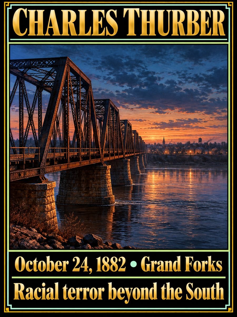 1882 — A white mob lynched Charles Thurber in Grand Forks, Dakota Territory