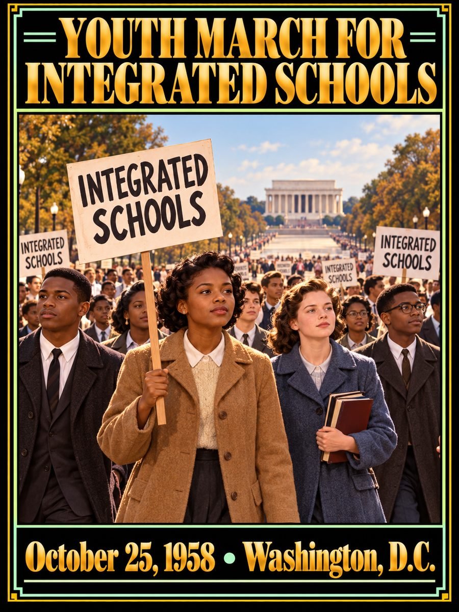 1958 — Thousands joined the Youth March for Integrated Schools