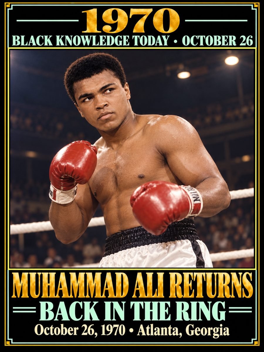1970 — Muhammad Ali returned to boxing after a three-and-a-half-year exile
