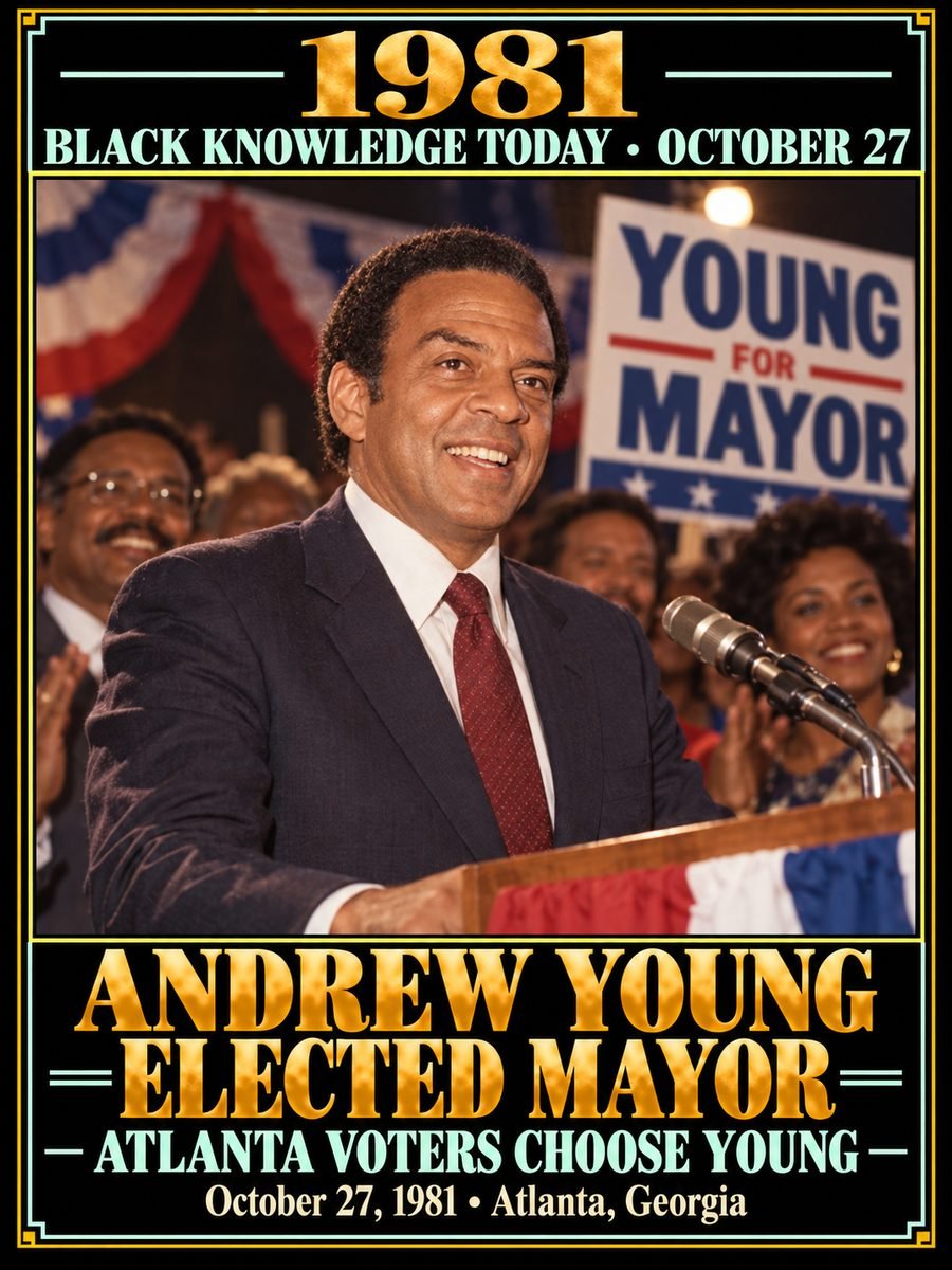 1981 — Andrew Young won the Atlanta mayoral runoff
