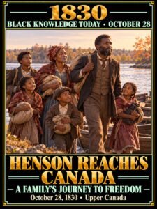 1830 — Josiah Henson reached freedom in Upper Canada