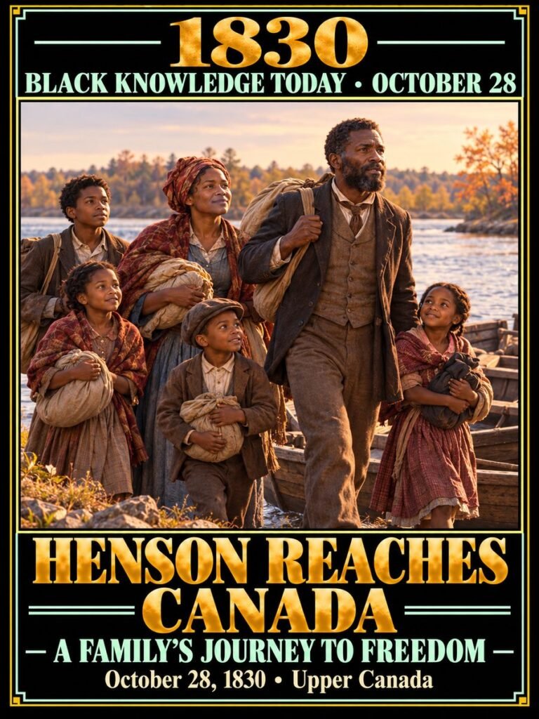1830 — Josiah Henson reached freedom in Upper Canada