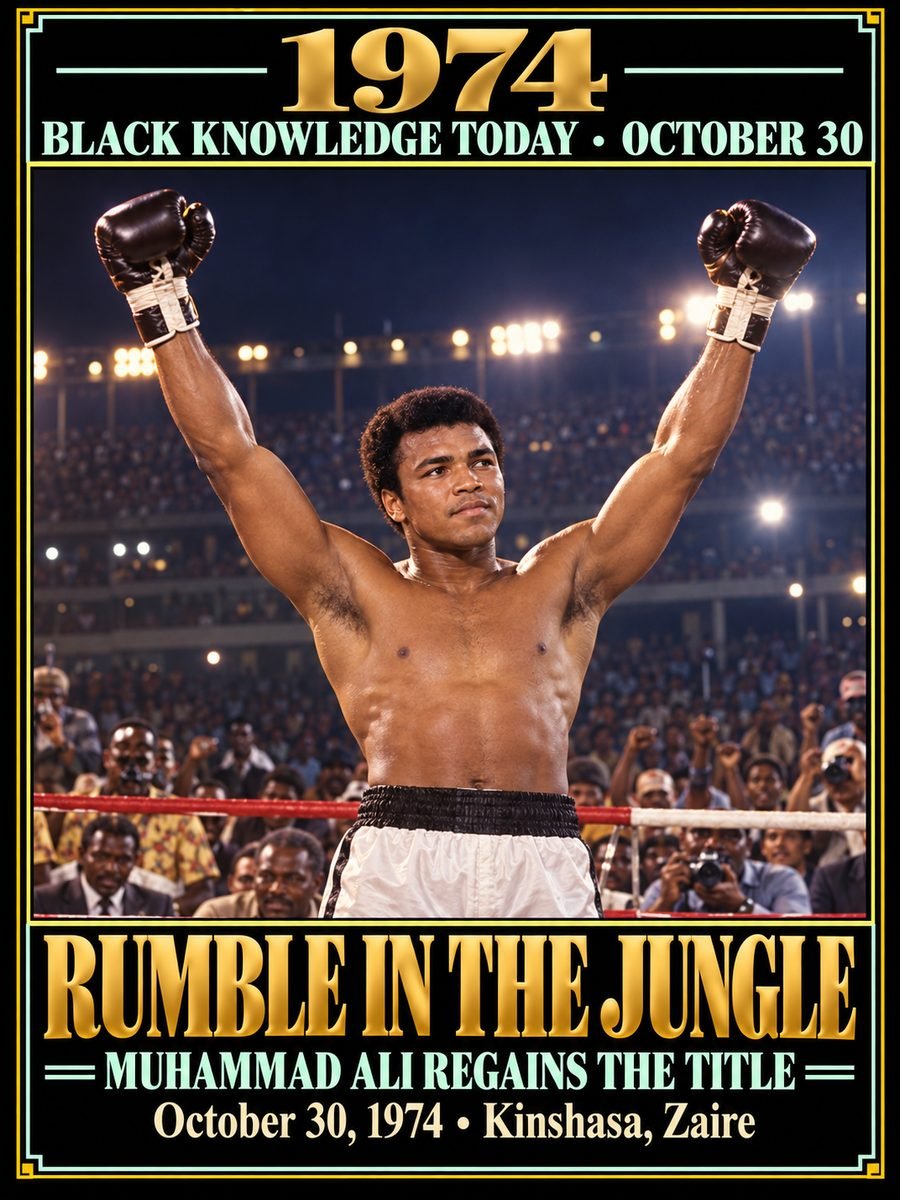 1974 — Muhammad Ali defeated George Foreman in the 'Rumble in the Jungle'