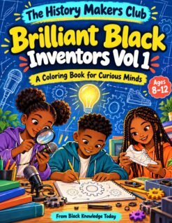 Brilliant Black Inventors Vol 1 cover, a coloring book for curious minds, ages 8 to 12