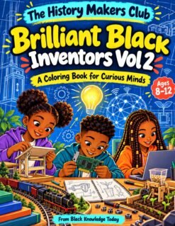 Brilliant Black Inventors Vol 2 cover, a coloring book for curious minds, ages 8 to 12