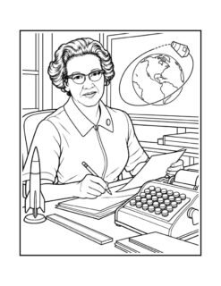 Katherine Johnson coloring page from Black Women Who Changed History Vol 1
